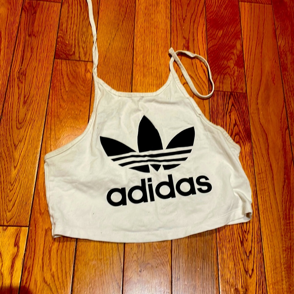White adidas halter top